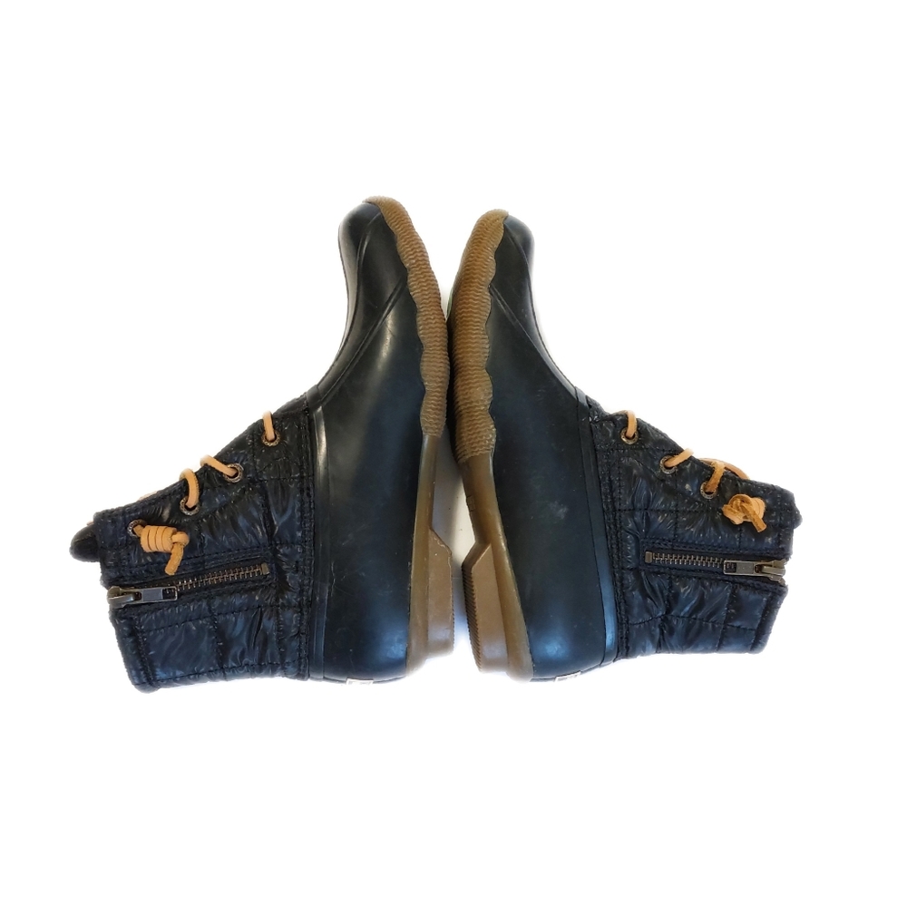 SPERRY Women's Black Saltwater Shiny Quilted Duck Rain Boot Shoe STD80755 SZ 7.5 - Picture 8 of 9